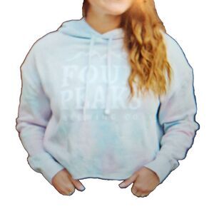 4 Peaks Brewing Pastel Tie Dye Crop Hoodie Lavender Blue Cloudcore Soft Grunge M